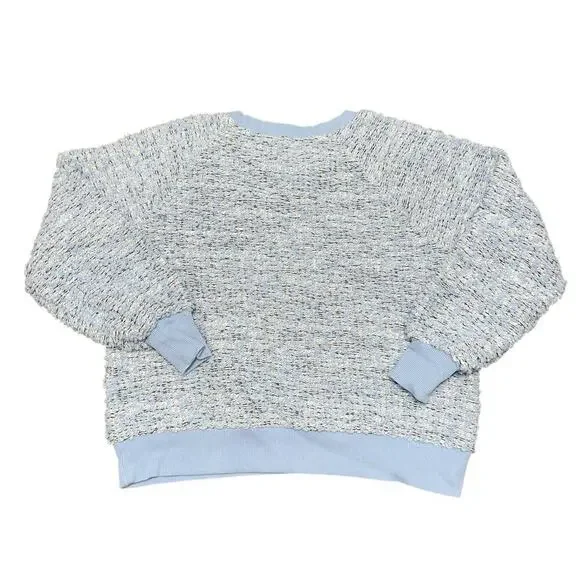 LOFT Women's Blue and White Boucle Knit Sweater Size XS - Picture 2 of 8